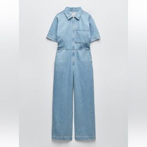 NWOT FULL LENGTH ZIPPER DENIM JUMPSUIT